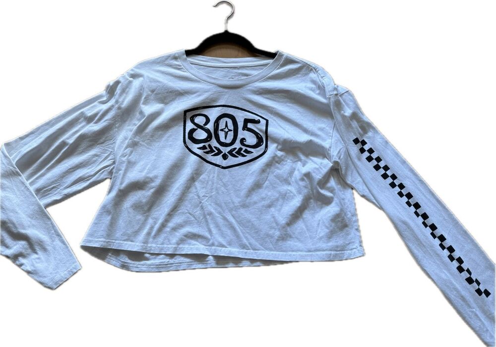 Firestone Walker 805 Women’s Long Sleeve White Cropped 100% Cotton Tee Size Xl